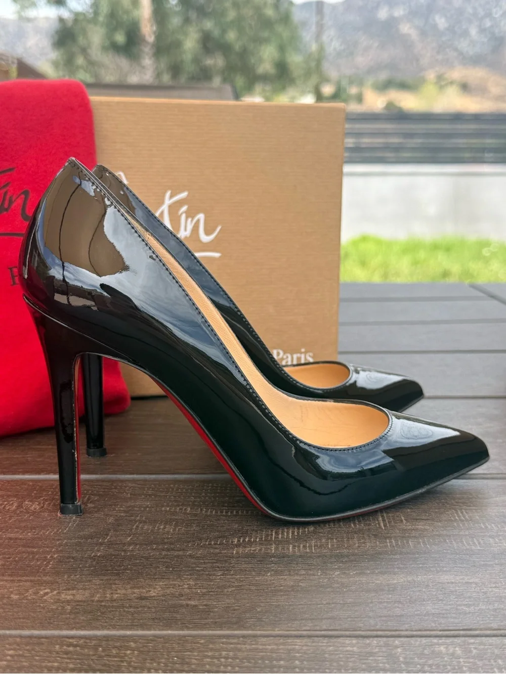 Christian Louboutin Pigalle 100 Black Patent Leather Pumps – Size 35.5